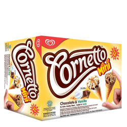 WALL'S MINI CORNETTO CHOCOLATE VANILLA MULTIPACK 2 WALL'S MINI CORNETTO CHOCOLATE VANILLA MULTIPACK 2
