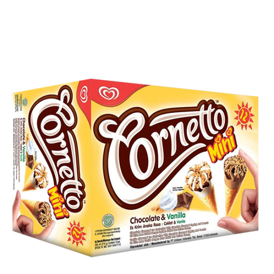 WALL'S MINI CORNETTO CHOCOLATE VANILLA MULTIPACK 2