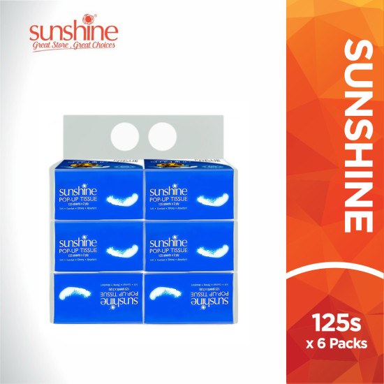 SUNSHINE POP UP TISSUES 125'S *6