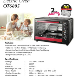 KHIND ELECTRIC OVEN OT6805 KHIND ELECTRIC OVEN OT6805