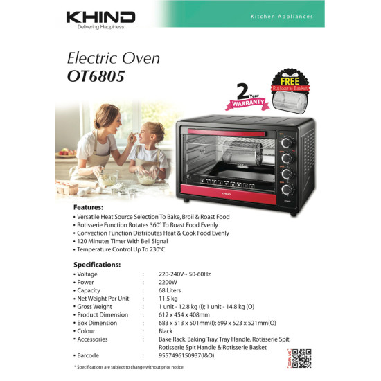 KHIND ELECTRIC OVEN OT6805