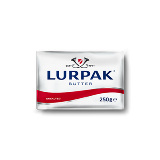 LURPAK BUTTER IN FOIL UNSALTED 250G