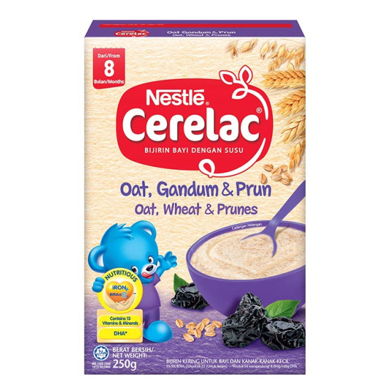 NESTLE CERELAC OATS, WHEAT&PRUNES 250G