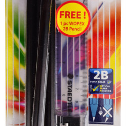 STAEDTLER WOPEX 2B 6'S+RUBBER+SHARPENER
