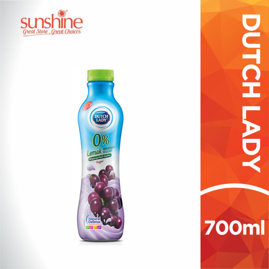 DUTCH LADY 0% FAT YOGHURT DRINK GRAPE 700ML