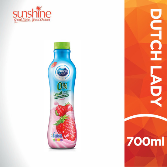 DUTCH LADY 0% FAT YOGHURT DRINK STRAWBERRY 700ML