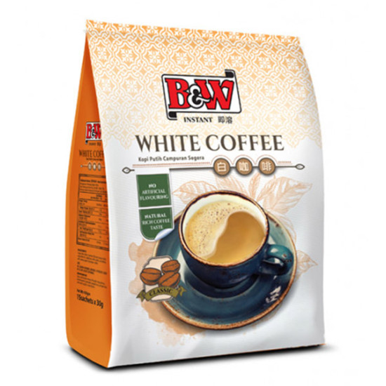 B&W INSTANT WHITE COFFEE 30GM*15