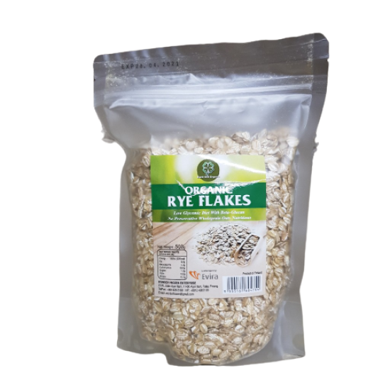 EARTH GIFT ORGANIC RYE FLAKES 500G