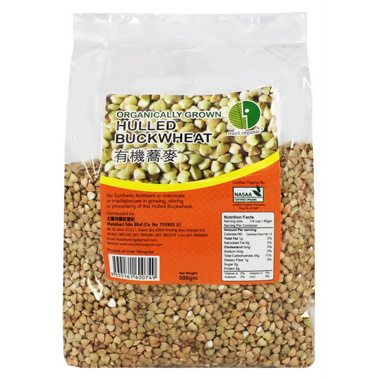 EARTH GIFT ORGANIC HULLED BUCKWHEAT 500G