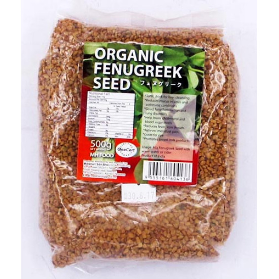 EARTH GIFT ORGANIC FENUGREEK SEED 500G