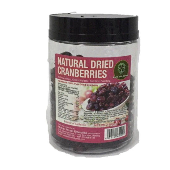 EARTH GIFT NATURAL CRANBERRIES 150G