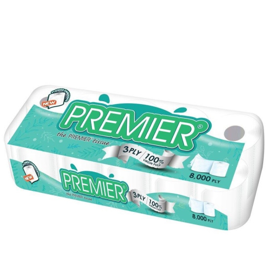 PREMIER 8000PLY TOILET ROLL (3PLY) 10R