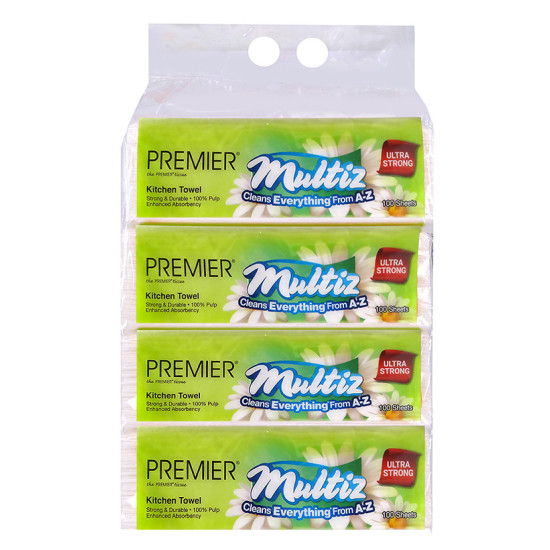 PREMIER KITCHEN TOWEL SOFT PACK 100S*4