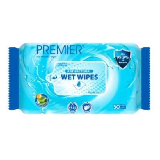 PREMIER ANTIBACTERIAL WIPES 50S