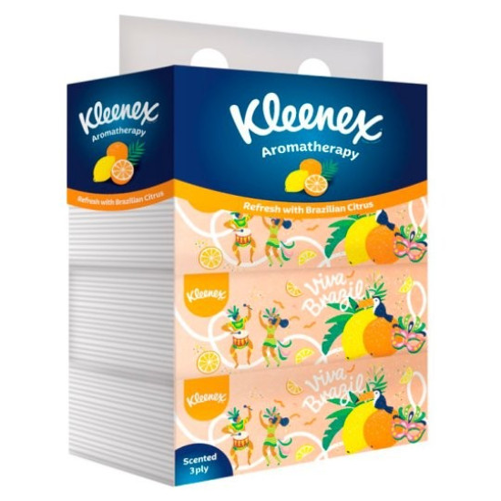 KLEENEX FACIAL TISSUES BOX 3PLY CITRUS 90S*4