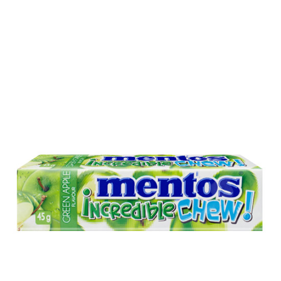 MENTOS INCREDIBLE CHEW GREEN APPLE 45GM