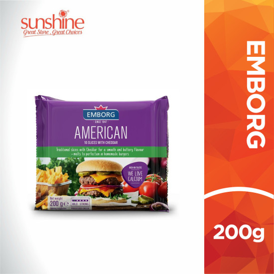 EMBORG PSC CHEDDAR AMERICAN 200G