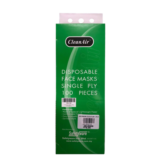 SW PM100 CLEANAIR 1-PLY PAPER MASKS