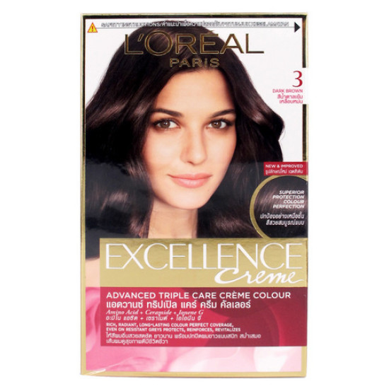 L'OREAL EXCELLENCE HAIR COLOUR 3 DARK BROWN 120ml