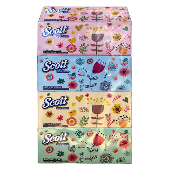 SCOTT F/TISSUE BOX 2PLY NATURAL 150S*4