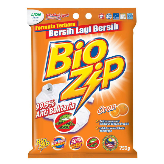 BIO ZIP DETERGENT POWDER - ORANGE 750GM