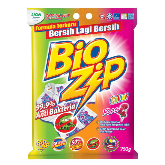 BIO ZIP DETERGENT POWDER - COLOUR 750GM