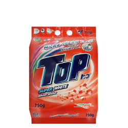 TOP DETERGENT POWDER - SUPER WHITE 750GM TOP DETERGENT POWDER - SUPER WHITE 750GM