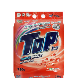 TOP DETERGENT POWDER - SUPER WHITE 750GM TOP DETERGENT POWDER - SUPER WHITE 750GM