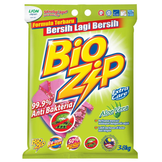 BIO ZIP DETERGENT POWDER - ALOE VERA 3.8KG