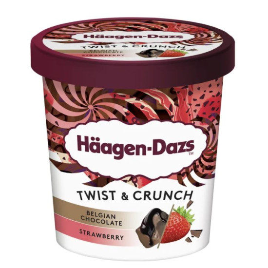 HAAGEN DAZS TWIST BELGIAN CHOC & STRAWBERRY 420ML