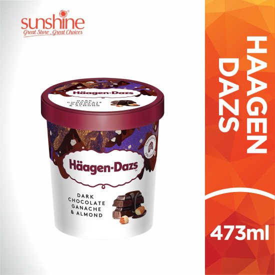 HAAGEN DAZS DARK CHOC GANACHE&ALMD 473ML