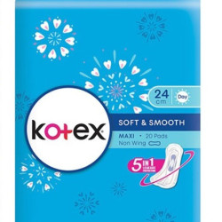 KOTEX SOFT & SMOOTH MAXI 24CM 20S KOTEX SOFT & SMOOTH MAXI 24CM 20S