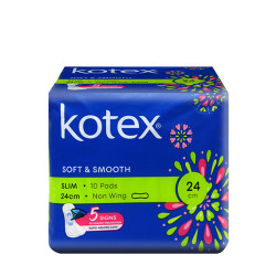 KOTEX SOFT & SMOOTH SLIM 24CM 10S KOTEX SOFT & SMOOTH SLIM 24CM 10S