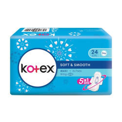 KOTEX SOFT & SMOOTH MAXI WING 24CM 16S KOTEX SOFT & SMOOTH MAXI WING 24CM 16S