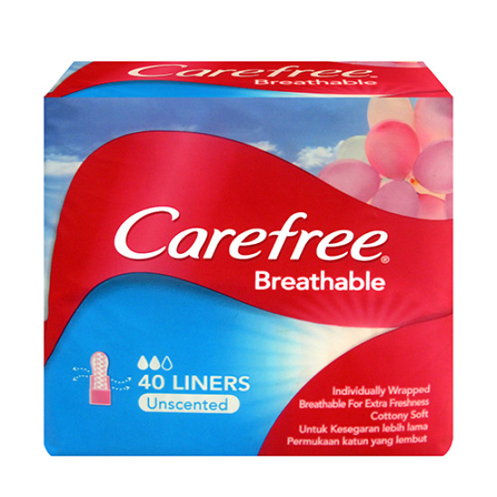 CAREFREE BREATHABLE UNSCENTED 156MM 40'S