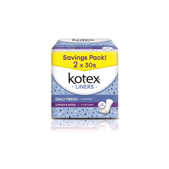 KOTEX FRESH PANTYLINERS LONGER & WIDE             