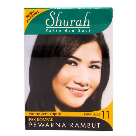 SHURAH PEWARNA RAMBUT ( KOMPAK )- HITAM ASLI 40ML