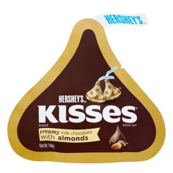 HERSHEY'S KISSES MILK CHOCOLATE ALMOND 146GM HERSHEY'S KISSES MILK CHOCOLATE ALMOND 146GM