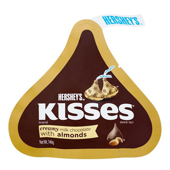 HERSHEY'S KISSES MILK CHOCOLATE ALMOND 146GM