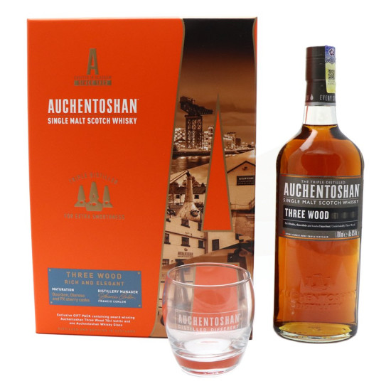 AUCHENTOSHAN THREE WOOD 700ML GIFT PACK