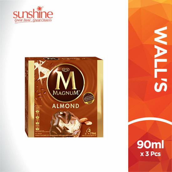 WALL'S MAGNUM ICE CREAM ALMOND 90ML*3