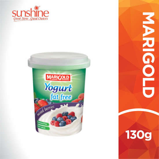 MARIGOLD 0% FAT YOGHURT MIXED BERRIES 130G