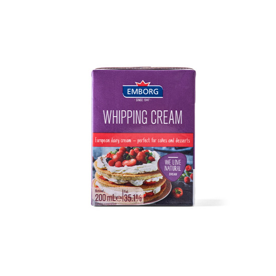 EMBORG FRENCH UHT WHIPPING CREAM 200ML