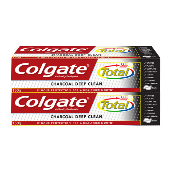 COLGATE TOOTHPASTE TOTAL CHARCOAL DEEP CLEAN 150G*