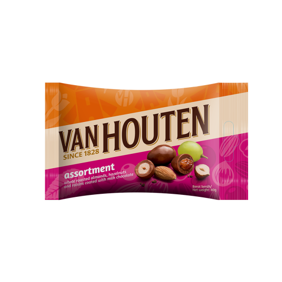 VAN HOUTEN DARK MILK ASSORTMENT DRAGEES 80GM