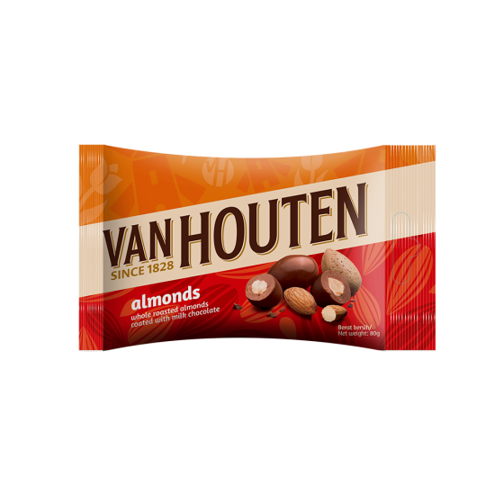 VAN HOUTEN DARK MILK ALMOND DRAGEES 80GM