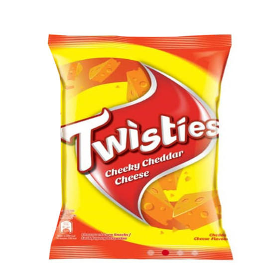 TWISTIES CHEEKY CHEDDAR CHEESE CORN SNACK 60GM