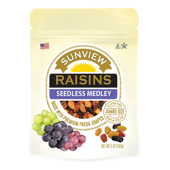 SUNVIEW USA JUMBO LG MEDLEY RAISINS 142GM