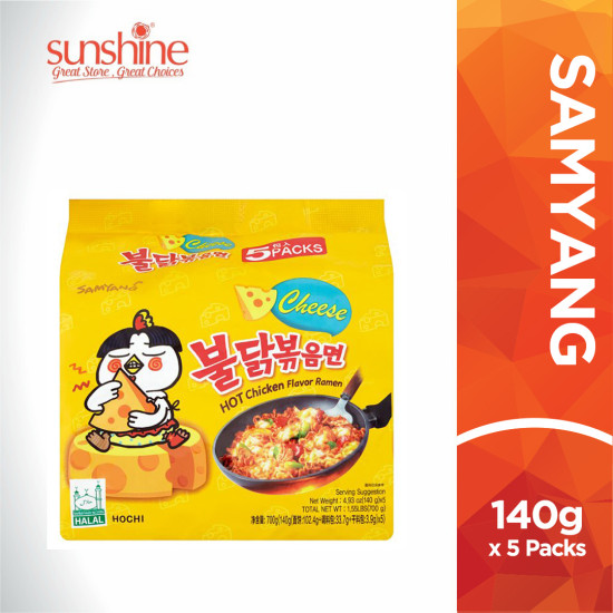 SAMYANG HOT CHICKEN CHEESE RAMEN 140GM*5