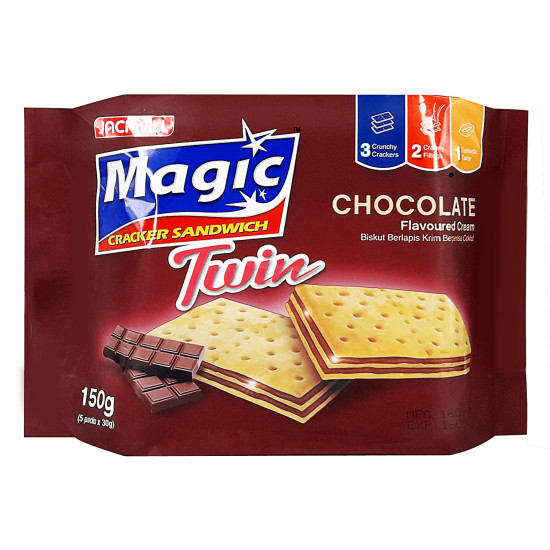 MAGIC TWIN CRACKER SANDWICH CHOCOLATE 30GM*5